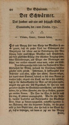 Der Schwärmer oder Herumstreifer (The rambler) Dienstag 12. Oktober 1751