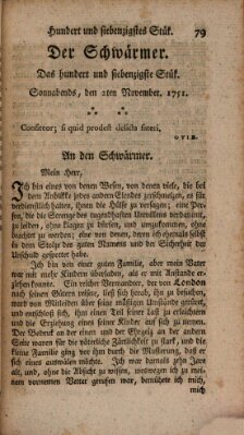 Der Schwärmer oder Herumstreifer (The rambler) Dienstag 2. November 1751