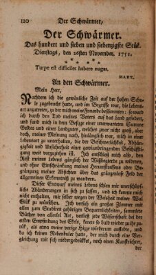 Der Schwärmer oder Herumstreifer (The rambler) Freitag 26. November 1751