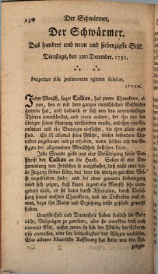 Der Schwärmer oder Herumstreifer (The rambler) Freitag 3. Dezember 1751