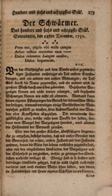 Der Schwärmer oder Herumstreifer (The rambler) Dienstag 28. Dezember 1751