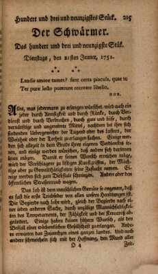 Der Schwärmer oder Herumstreifer (The rambler) Freitag 21. Januar 1752