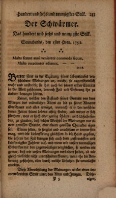 Der Schwärmer oder Herumstreifer (The rambler) Dienstag 1. Februar 1752