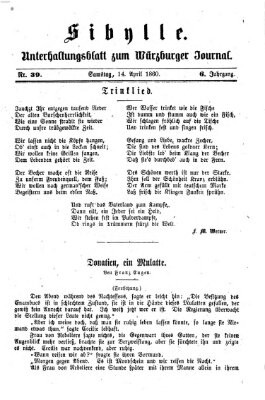 Sibylle (Würzburger Journal) Samstag 14. April 1860