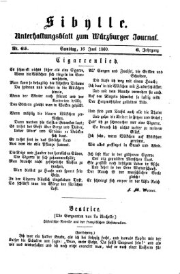 Sibylle (Würzburger Journal) Samstag 16. Juni 1860