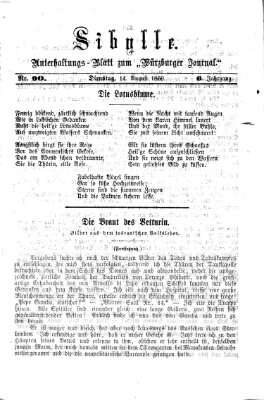 Sibylle (Würzburger Journal) Dienstag 14. August 1860