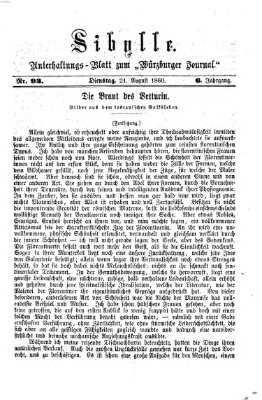 Sibylle (Würzburger Journal) Dienstag 21. August 1860