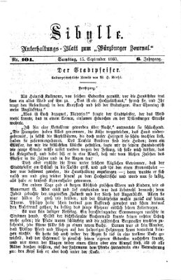 Sibylle (Würzburger Journal) Samstag 15. September 1860