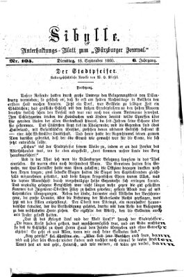 Sibylle (Würzburger Journal) Dienstag 18. September 1860