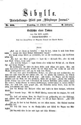 Sibylle (Würzburger Journal) Samstag 20. Oktober 1860