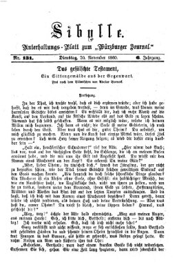 Sibylle (Würzburger Journal) Dienstag 20. November 1860