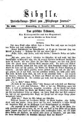 Sibylle (Würzburger Journal) Donnerstag 22. November 1860