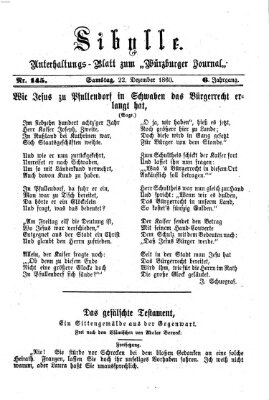 Sibylle (Würzburger Journal) Samstag 22. Dezember 1860