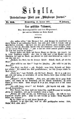 Sibylle (Würzburger Journal) Donnerstag 10. Januar 1861