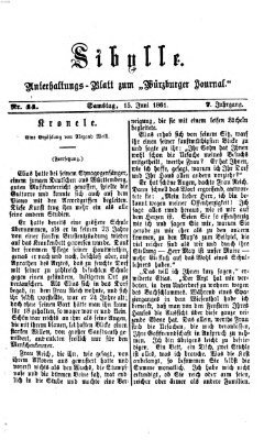 Sibylle (Würzburger Journal) Samstag 15. Juni 1861