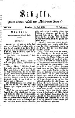 Sibylle (Würzburger Journal) Dienstag 2. Juli 1861