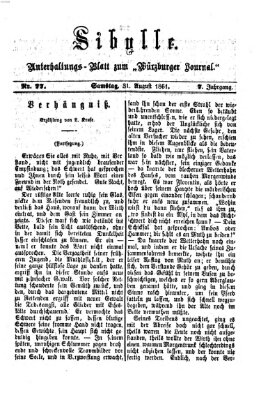 Sibylle (Würzburger Journal) Samstag 31. August 1861