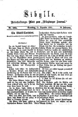 Sibylle (Würzburger Journal) Samstag 21. Dezember 1861