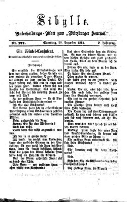 Sibylle (Würzburger Journal) Samstag 28. Dezember 1861