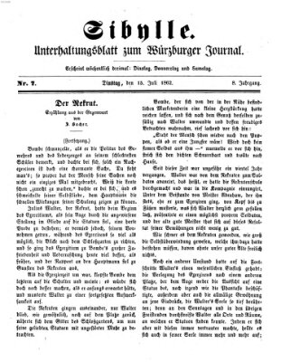 Sibylle (Würzburger Journal) Dienstag 15. Juli 1862