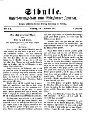 Sibylle (Würzburger Journal) Samstag 1. November 1862