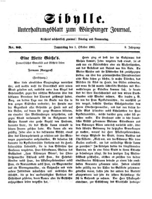 Sibylle (Würzburger Journal) Donnerstag 1. Oktober 1863