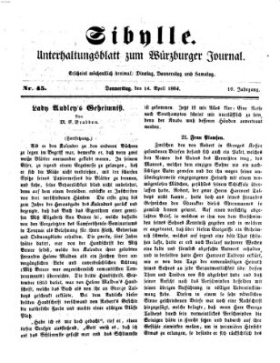 Sibylle (Würzburger Journal) Donnerstag 14. April 1864