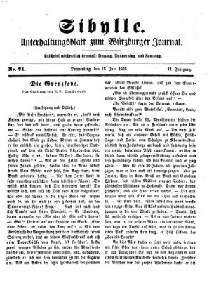 Sibylle (Würzburger Journal) Donnerstag 15. Juni 1865