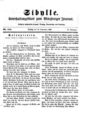 Sibylle (Würzburger Journal) Dienstag 19. September 1865