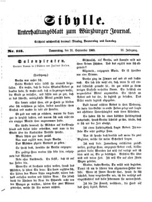 Sibylle (Würzburger Journal) Donnerstag 21. September 1865