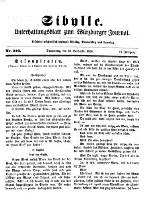 Sibylle (Würzburger Journal) Donnerstag 28. September 1865