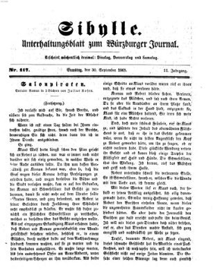 Sibylle (Würzburger Journal) Samstag 30. September 1865