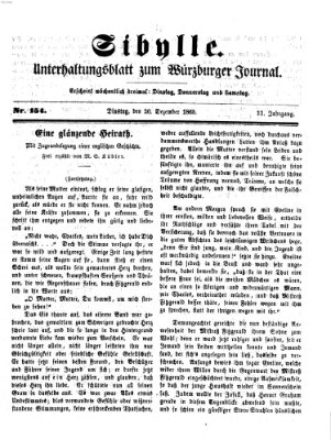 Sibylle (Würzburger Journal) Dienstag 26. Dezember 1865