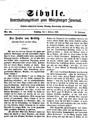 Sibylle (Würzburger Journal) Samstag 3. Februar 1866