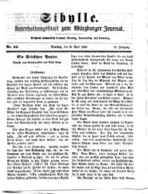 Sibylle (Würzburger Journal) Samstag 28. April 1866