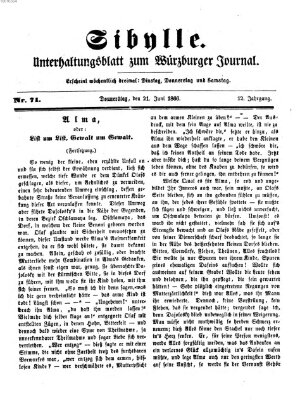 Sibylle (Würzburger Journal) Donnerstag 21. Juni 1866