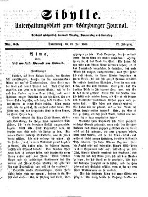 Sibylle (Würzburger Journal) Donnerstag 12. Juli 1866