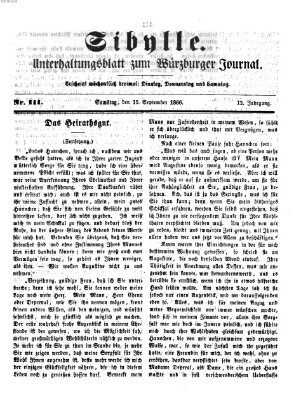 Sibylle (Würzburger Journal) Samstag 15. September 1866