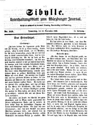 Sibylle (Würzburger Journal) Donnerstag 20. September 1866