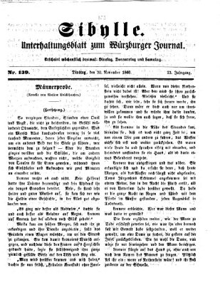 Sibylle (Würzburger Journal) Dienstag 20. November 1866