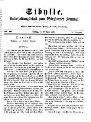 Sibylle (Würzburger Journal) Dienstag 16. April 1867