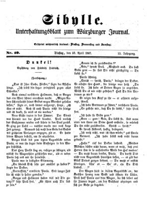 Sibylle (Würzburger Journal) Dienstag 23. April 1867