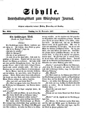 Sibylle (Würzburger Journal) Sonntag 22. September 1867