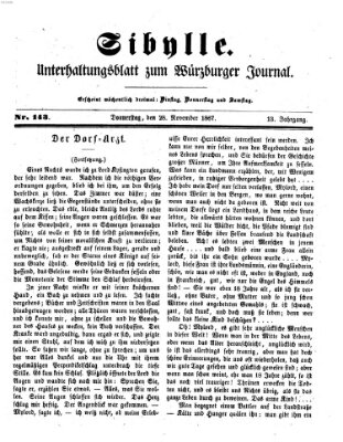 Sibylle (Würzburger Journal) Donnerstag 28. November 1867