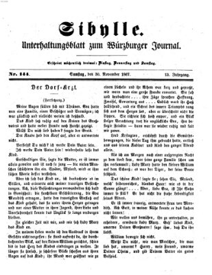 Sibylle (Würzburger Journal) Samstag 30. November 1867