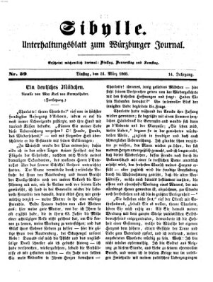 Sibylle (Würzburger Journal) Dienstag 31. März 1868