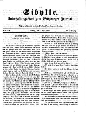 Sibylle (Würzburger Journal) Dienstag 7. April 1868