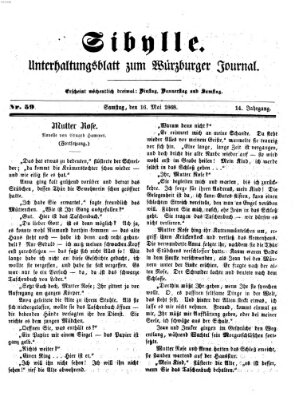 Sibylle (Würzburger Journal) Samstag 16. Mai 1868