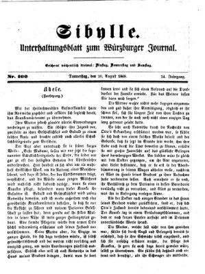 Sibylle (Würzburger Journal) Donnerstag 20. August 1868