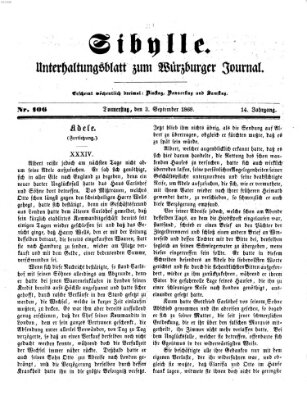 Sibylle (Würzburger Journal) Donnerstag 3. September 1868